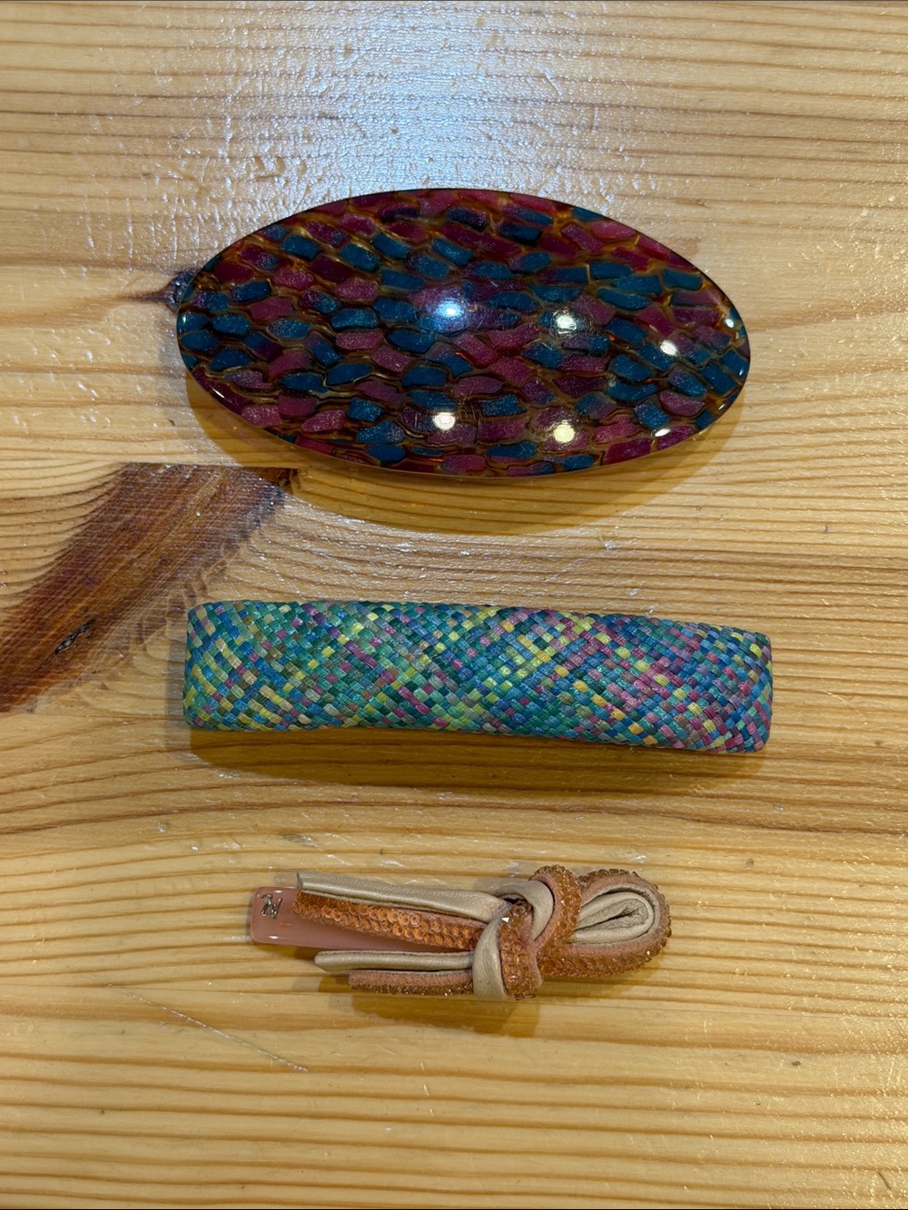Multicolor Women’s Hair Barrette Set - Blue, Purple, Pink